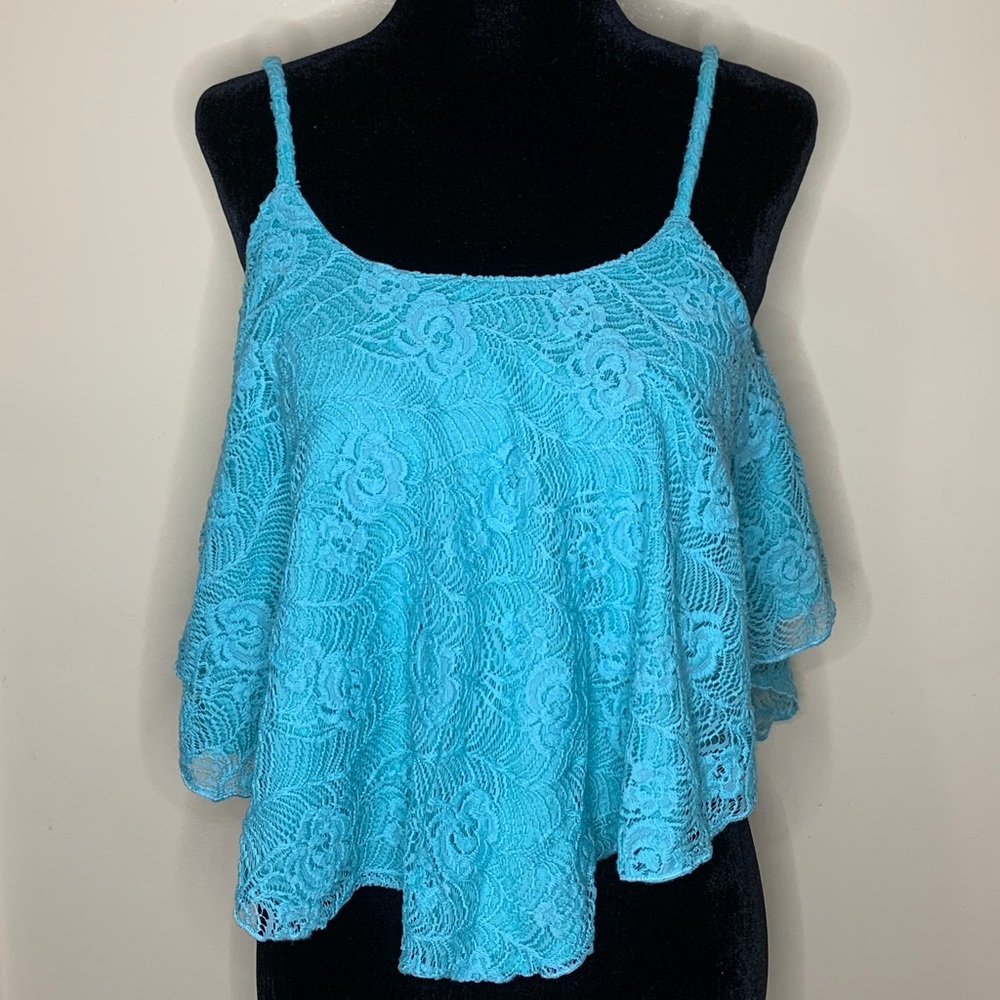 ~ Pins & Needles Cropped Ruffled Tank ~